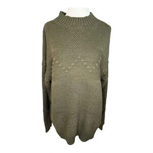 NEW Pink‎ Clover Women's Large Green Chunky Knit Mockneck Sweater NWT StitchFix